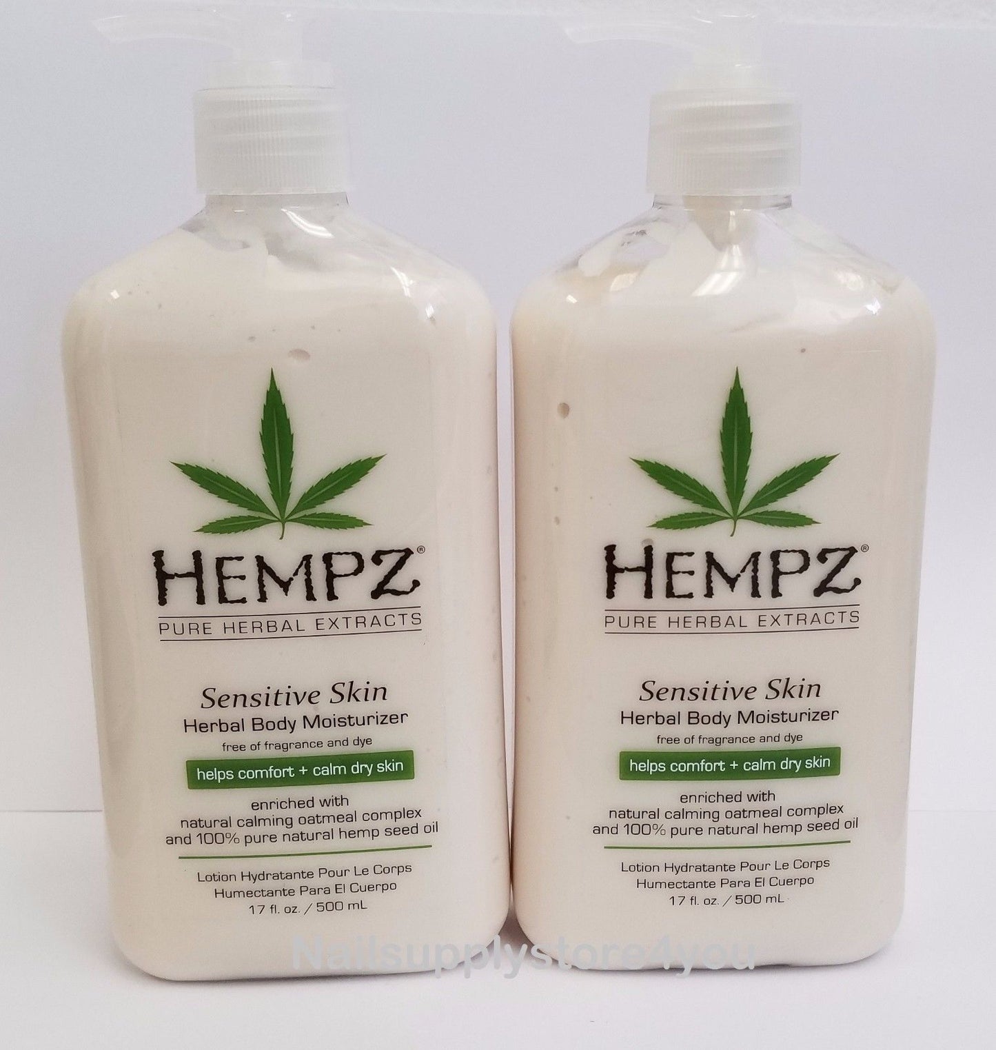 Hempz Herbal Body moisturizer Sensitive Skin - 17 fl. oz (Pack of 2)