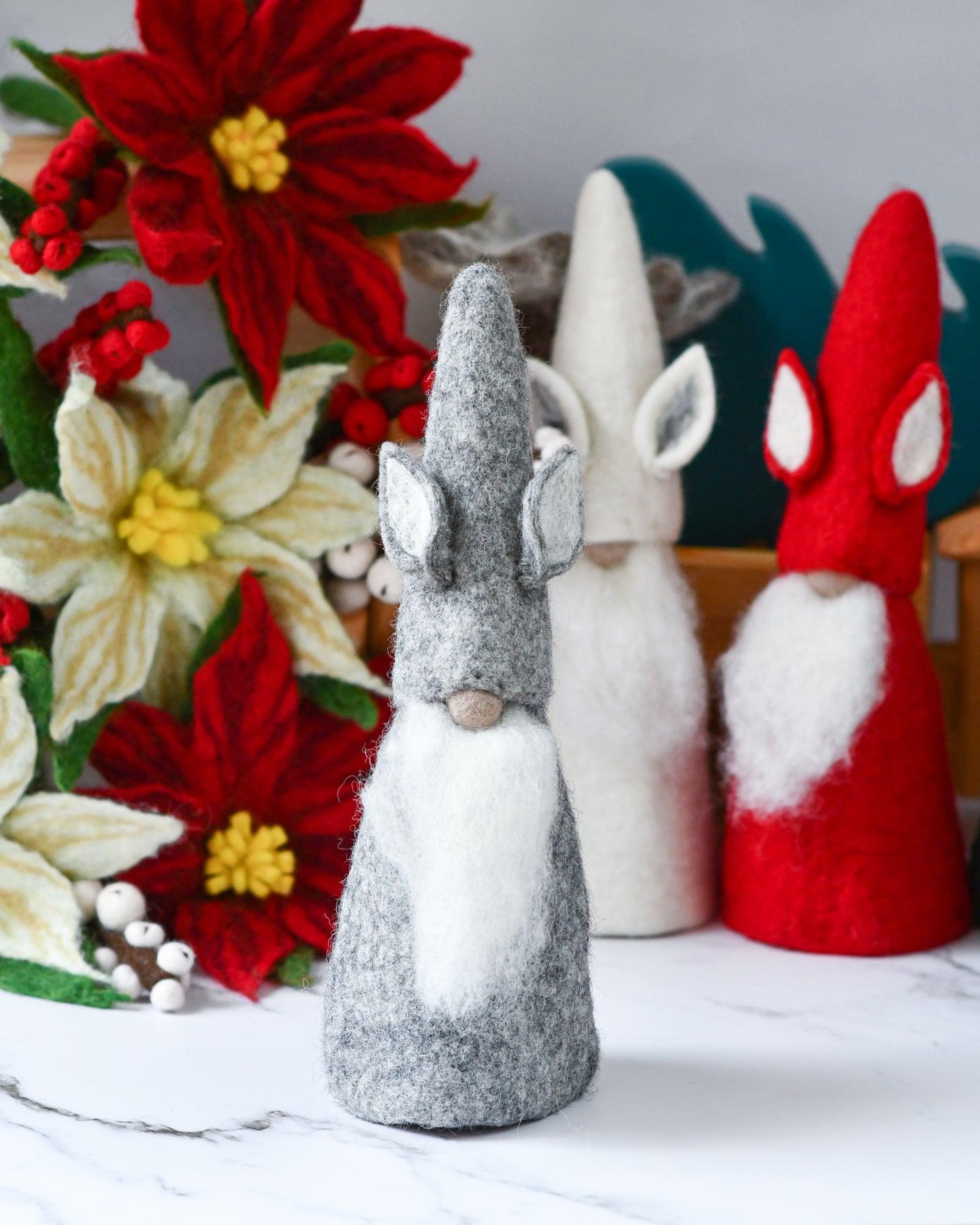 Felt Gnome Tree Topper (Grey)