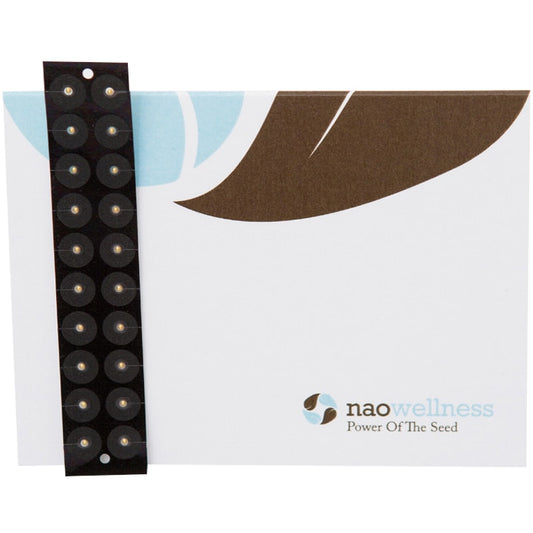 NAO Wellness 24K Gold 20-pc Ear Seed Kit - 20 pcs shown with front of card