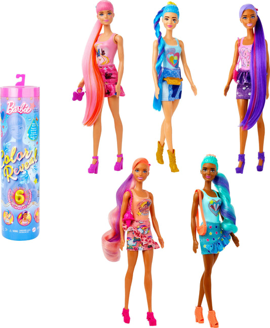 Barbie Color Reveal Doll with 6 Surprises, Totally Denim Series