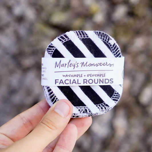 Marley's Monsters Facial Rounds - Black + White Striped