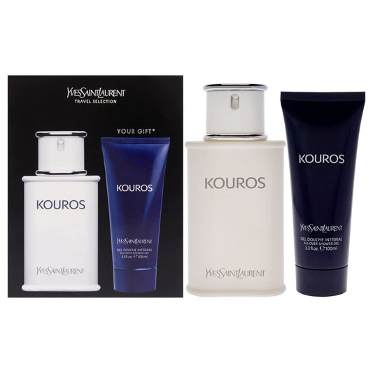 Kouros by Yves Saint Laurent for Men 2 Pc Gift Set 3.3oz EDT Spray, 3.3oz Hair And Body Wash