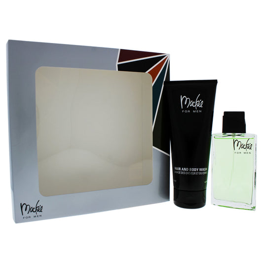 Mackie by Bob Mackie for Men 2 Pc Gift Set 3.4oz EDT Spray, 6.7oz Hair & Body Wash