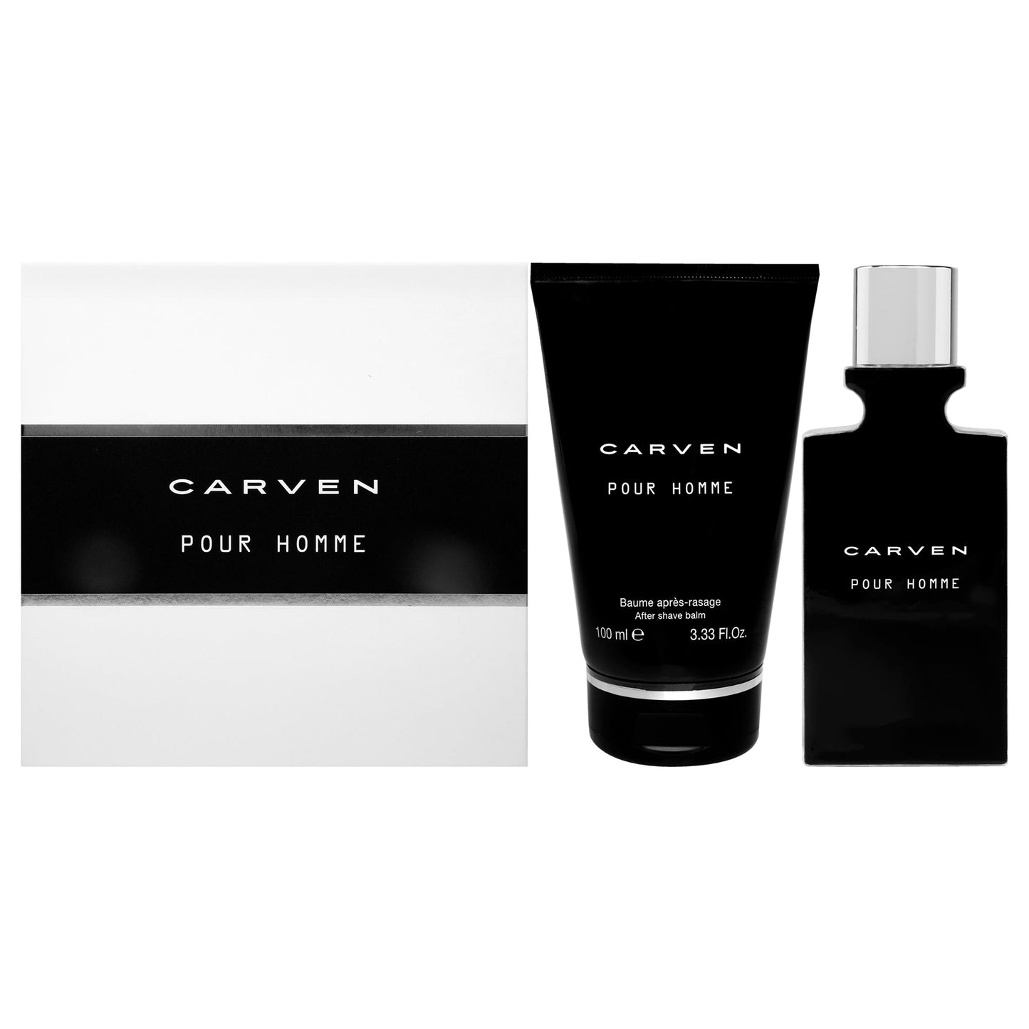 Carven Pour Homme by Carven for Men 2 Pc Gift Set 1.66oz EDT Spray, 3.33oz After Shave Balm