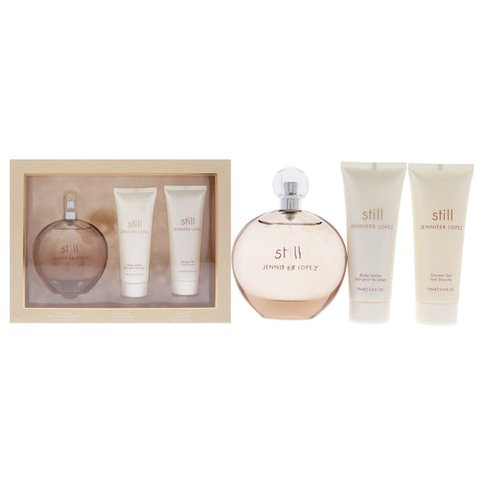 Still by Jennifer Lopez for Women 3 Pc Gift Set 3.4oz EDP Spray, 2.5oz Body Lotion, 2.5oz Shower Gel