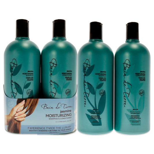 Jasmine Moisturizing Duo by Bain de Terre for Unisex - 2 x 33.8 oz Shampoo and Conditioner