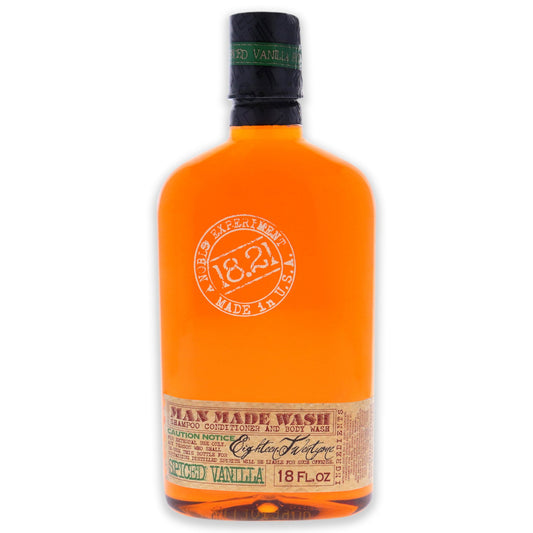 Man Made Wash - Spiced Vanilla by 18.21 Man Made for Men 18 oz 3-In-1 Shampoo, Conditioner and Body Wash