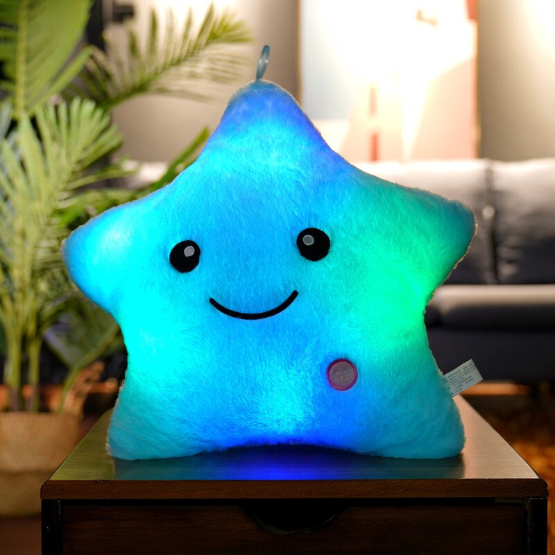 LED Luminous Five-Pointed Star Plush Cushion