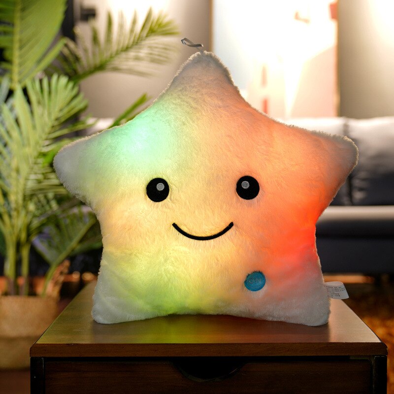 LED Luminous Five-Pointed Star Plush Cushion