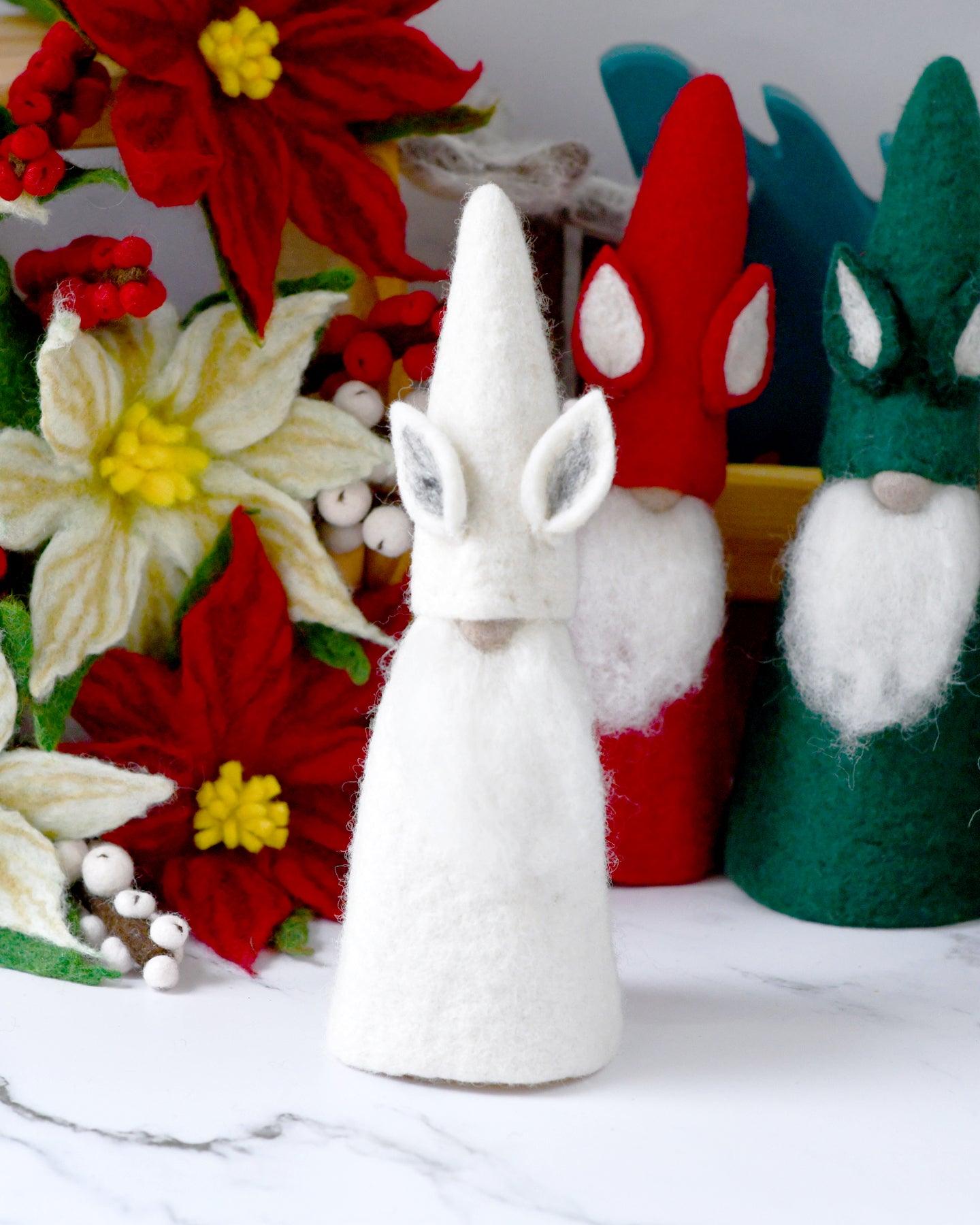 Felt Gnome Tree Topper (White)