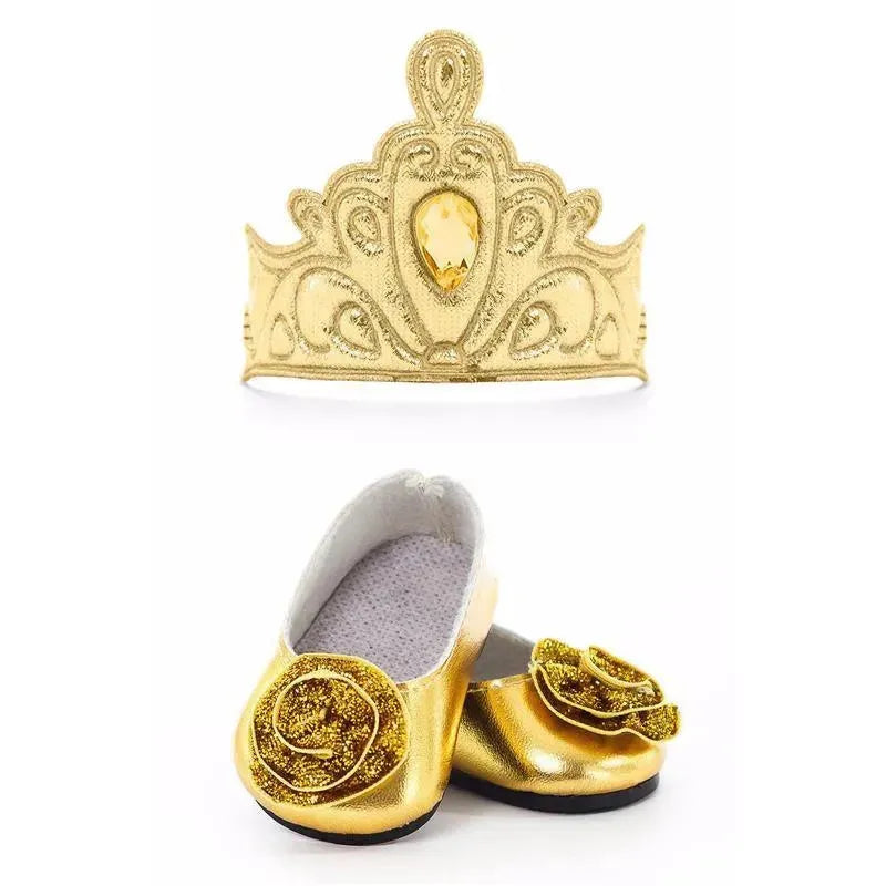 Little Adventures Doll Shoes and Tiara, Gold